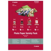 Paper Canon Variety Pack VP-101, A4 (210x297mm) & 4"x6" (102x152mm), Set: Matte MP-101-1pcs (A4 of 5 sheets) & Glossy GP-501-1pcs (A4 of 5 sheets) & High-Gloss PP-201 - 1pcs (10x15cm of 5 sheets) & Semi-Gloss SG-201-1pcs (10x15cm of 5 sheets)