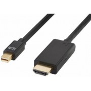 Cable miniDP-HDMI - 1.5m - Brackton MDP-HDE-0150.B, 1.5 m, mini DisplayPort to HDMI, digital interface cable, bulk packing