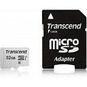 .32GB MicroSD (Class 10) UHS-I (U1) +SD adapter, Transcend "TS64GUSD300S-A" (R/W:95/45MB/s)