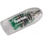 Hama 91092 8in1 USB 2.0 SD/MicroSD Card Reader, transparent