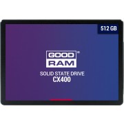 2.5" SSD 512GB  GOODRAM CX400, SATAIII, Sequential Reads: 550 MB/s, Sequential Writes: 490 MB/s, Maximum Random 4k: Read: 77,500 IOPS / Write: 85,000 IOPS, Thickness- 7mm, Controller Phison PS3111-S11, 3D NAND TLC