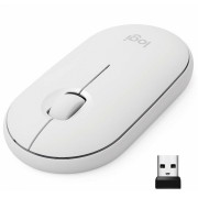 Logitech Wireless Mouse Pebble M350 White, Optical Mouse for Notebooks, 1000 dpi, Nano receiver,  Blue, Retail
