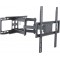 TV-Wall Mount for 23-60" - PureMounts "FM41-400", Tilted, up to 50kg, Tilt:+10°/- 20°, swivel: 180°, level: +/- 3°, 62-475 mm wall distance, max.VESA 400x400, Steel black