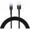 Cable USB - Lightning, cu LED, Nylon, 1.2m, Tellur Black TLL155373