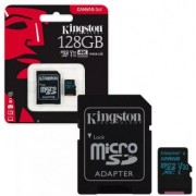 128GB MicroSD (Class 10) UHS-I (U1) +SD adapter, Kingston Canvas Select+ "SDCS2/128GB" (R:100MB/s)