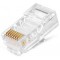 RJ45 Shielded Modular Plug, Cat.7, 30u" Gold plated, 100pcs/bag