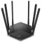 "Wi-Fi AC Dual Band Mercusys Router, ""MR50G"", 1900Mbps, 3?3 MU-MIMO, Gbit Ports, 6x5dBi Antennas // AC1900 Dual Band Speeds – Enjoy home entertainment without any lag, reaching speeds up to 1900 Mbps (1300 Mbps on the 5 GHz band and 600 Mbps on the 2.