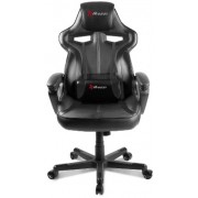Gaming/Office Chair AROZZI Milano, Black/Black, PU Leather, max weight up to 90-95kg / height 160-180cm, Tilt Angle 12°, Fixed Armrests, Lumbar cushion, Wood Frame, Nylon wheelbase, Gas Lift 4class, Small nylon casters, W-20.5kg