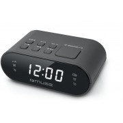 Dual Alarm Clock Radio Muse M-10 BLACK, 0.6 inch white LED Display, Dimmer (High /Low/Off), PLL Radio with 20 FM preset stations, Wake up by Radio or Buzzer, Snooze, Sleep, AC 230V, Battery backup: 3V  2?1.5V AAA (not included), 45x70x120mm