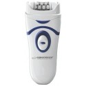 Epilator Esperanza COPACABANA EBD002B White, Detachable head - can be washed under running water 2 speed levels depilation, Power supply: batteries 3 x AAA (not included) Set contains: main device, brush to clean the head after use, protective cap, instru