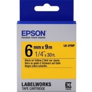 Tape Cartridge EPSON LK2YBP;  6mm/9m Pastel, Black/Yellow, C53S652002 