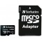 128GB microSD Class10 A1 UHS-I + SD adapter Verbatim Premium microSDXC, 600x, Up to: 90MB/s