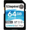 64GB SD Class10 UHS-I U3 (V30) Kingston Canvas Go! Plus, Read: 170MB/s, Write: 70MB/s, Ideal for DSLRs/Drones/Action cameras