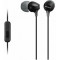 Earphones SONY MDR-EX15AP, Mic on cable, 4pin 3.5mm jack L-shaped, Cable: 1.2m, Black