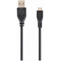 Cable Micro USB2.0,  Micro B - AM, 0.1 m,  Cablexpert, CCP-mUSB2-AMBM-0.1M