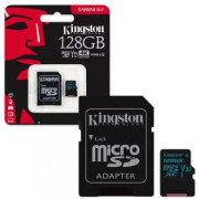 Карта памяти Kingston 128 GB microSDHC + SD Adapter Class10