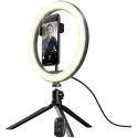 Trust Maku, Ring Light Vlogging kit, Improve your vlogs with this 10 inch ring light, including remote controls, tripod and phone clamp