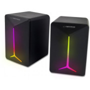 Speakers 2.0  Esperanza Frevo EGS105, 5W (2 x 2.5W), LED Rainbow lighting, Volume control, built in amplifier, Power supply: 5V, They require: USB and mini-jack 3.5mm headphone output, Cable length: 1.2m, Weight: 380g