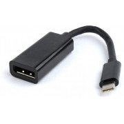 Adapter USB Type-C to DisplayPort  - Gembird  A-USB3C-DPF-01, USB Type-C to DisplayPort male adapter, Supported resolutions: up to 4K at 60 Hz, 15 cm, Space Grey