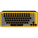 Wireless Keyboard Logitech POP Keys, Mechanical, Compact design, Emoji Keys, 2xAAA, BT/2.4, Yellow