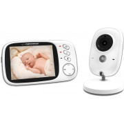 Baby monitor Esperanza JACOB EHM002, LCD 3.2",  Range: 50m indoor, 260m outdoor, Automatic night vision, VOX function, Long battery life (up to 20 hours in VOX mode), Cable length of power adapter: 250 cm, 2 Power adapters, Multiple languages support (Eng