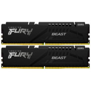 16GB (Kit of 2*8GB) DDR5-5200  Kingston FURY® Beast DDR5, PC41600, CL40, 1Rx16, 1.25V, Auto-overclocking, Asymmetric BLACK low-profile heat spreader, Intel XMP 3.0 Ready (Extreme Memory Profiles)
