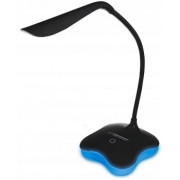Desk Lamp Esperanza MIMOSA ELD105K Black, 14 LED’s, Touch switch, 3 levels of brightness, Night light, Light color: 5500K, Flexible arm, Illuminated stand, Built-in eye protection filter, Power: 3W, The angle of incidence of light: 120%, Power supply: USB