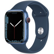Apple Watch Series 7 45mm MKJT3 GPS + LTE  Blue Aluminium Case with Abyss Blue Sport Band