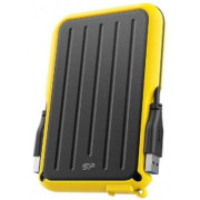 2.5" External HDD 2.0TB (USB3.2)  Silicon Power Armor A66, Black/Yellow, Rubber + Plastic, Military-Grade Protection MIL-STD 810G, IPX4 waterproof, Advanced internal suspension system keeps the hard drive safe from drops and bumps