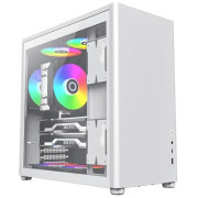 Case ATX GAMEMAX SPARK Pro, w/o PSU, 1xUSB3.0, 1xType-C, Dual Tempered Glass, White