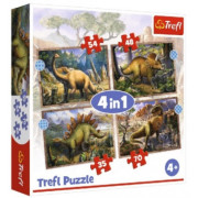 Trefl 34383 Puzzles 4In1 Interesting Dinosaurs