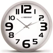 Clock Wall Esperanza ZURICH  EHC013W White,  25 cm, plastic frame, Quiet movement, hook for easy installation, Power: 1x AA battery (not included)
