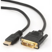Cable HDMI to DVI  1.8m Cablexpert, male-male, GOLD, 18+1pin single-link, CC-HDMI-DVI-6