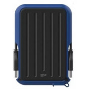 2.5" External HDD 1.0TB (USB3.2)  Silicon Power Armor A66, Black/Blue, Rubber + Plastic, Military-Grade Protection MIL-STD 810G, IPX4 waterproof, Advanced internal suspension system keeps the hard drive safe from drops and bumps