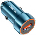 USB Car Charger - HOCO Z46 Blue shield, 1 x USB charger, Total output: 18W, up to PD3.0 / QC3.0, Metal, Gray