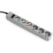 Surge Protector Gembird SPG6-B-6C, 6 Sockets, 1.8m, up to 250V AC, 16 A, safety class IP20, Grey