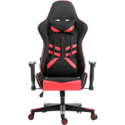  Lumi Gaming Chair with Headrest & Lumbar Support CH06-13, Black/Red, Mesh Fabric, 2D Armrest, Steel Frame, 350mm Nylon Plastic Base, PU Hooded Caster, 100mm Class 3 Gas Lift, Weight Capacity 150 Kg