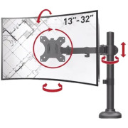 Table/desk stand for monitor Barkan M121T, 13"-27", max.12kg, VESA: 75x75, 100x100