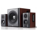 Edifier S350DB Brown, 2.1/ RMS 150W (70W+ 2x40W), Audio In: Bluetooth 5.0 aptX Wireless Sound, RCA x2, PC, AUX, optical, coaxial, remote control, all wooden, (sub.8" + satl.(3,5"+1")