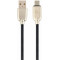 Gembird CC-USB2R-AMmBM-2M Black, USB2.0/Micro-USB Premium Rubber - 2m, USB 2.0 A-plug to Micro-USB plug, blister