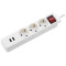 Hama 223081 Power Strip, 3-Way, USB-A 17 W, Switch, 1.4 m, white
