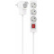 Hama 223081 Power Strip, 3-Way, Switch, Additional Socket on Plug, 1.4 m, white