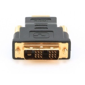 Adapter Gembird "A-HDMI-DVI-1", HDMI to DVI male-male adapter with gold-plated connectors, bulk HDMI 19pin male and DVI 18+1pin male connectors. High-Definition Multimedia Interface (HDMI) is the first industry-supported digital audio/video interface. HDM