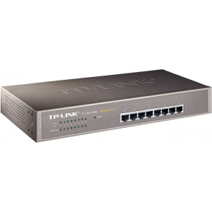 TP-LINK TL-SG1008, 8-port Gigabit Switch, 8 10/100/1000M RJ45 ports, 1U 13-inch rack-mountable steel case