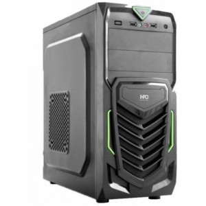 HPC B-13  ATX Case, (500W, 24 pin, 2xSATA, 12cm fan), 1xUSB3.0, 2xUSB2.0 / HD Audio, Black + Green decoration