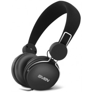 SVEN AP-320M, Headphones with microphone, 3.5mm (4 pin) stereo mini-jack, Microphone on the cable, Call acceptance/Pause button, Cable length: 1.2m, Black