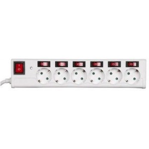 Сетевой фильтр Hama 6-Way Power Strip White (121947)