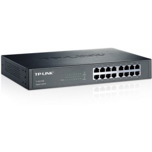 TP-LINK TL-SG1016D 16-port Gigabit Desktop/Rackmount Switch, 16 10/100/1000M RJ45 ports, 13-inch rack-mountable steel case