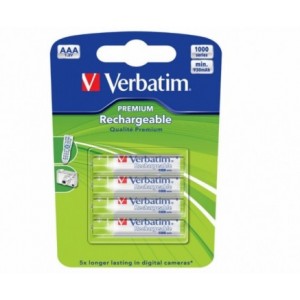 Verbatim Rechargeable Battery AAA 950mAh 4 pack 49942