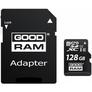 128GB  GoodRAM micro SDXC Class10 UHS-I + SD adapter, Up to: 100MB/s  M1AA-1280R12